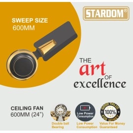 Stardom DEECEE SERIES 24" HI-SPEED with 24 Months Warranty Anti Dust 600 mm Ceiling Fan 