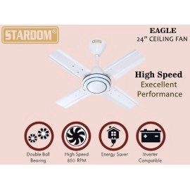 Stardom EAGLE WHITE ULTRA HIGH SPEED 24 INCH with 24 Months Warranty Ultra High Speed 600 mm Ceiling Fan