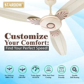 Stardom RACER ULTRA HIGH SPEED WITH UNIQUE LOOK with 24 Months Warranty Anti Dust 1200 mm Ceiling Fan